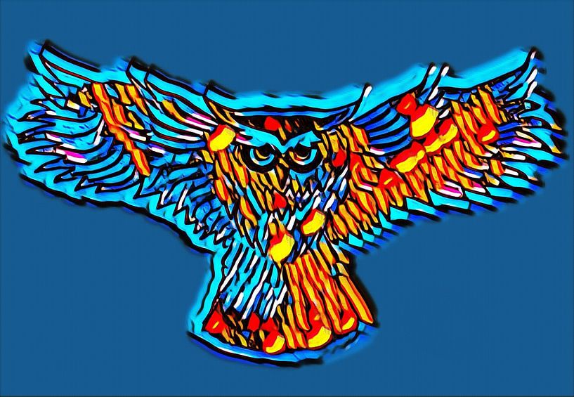 Flying owl in graffiti by Jose Lok