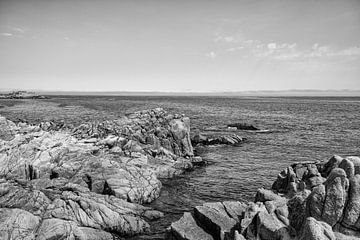 Roches dans le grand océan - Noir et blanc (E)