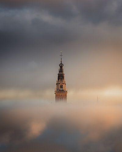 A vu la tour s'élever parmi les nuages sur Larissa van Hooren