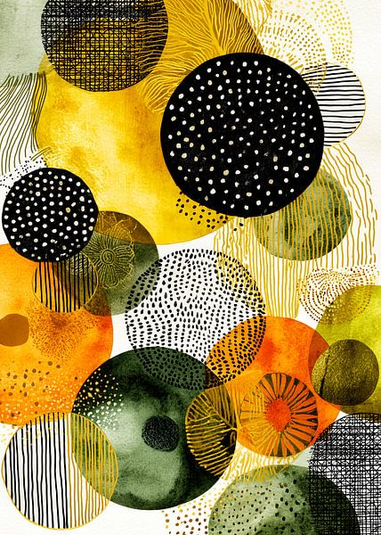 Abstractie modern schilderij vormen en kleuren van JBJart Justyna Jaszke