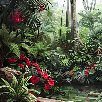 Rivier in het regenwoud van May