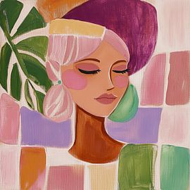 Where planes and dreams meet – a modern, colourful portrait of a woman