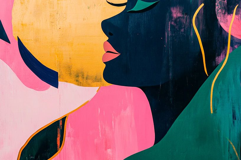 Modern wall art of a sketch of a woman's face by Poster Art Shop