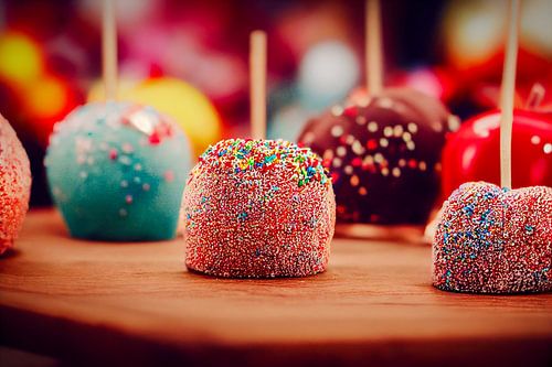 Gekonfijte appel, paradijsappel, illustratie