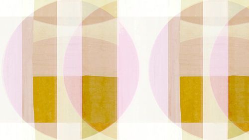 Mid Century Bauhaus formes rose ocre pastel