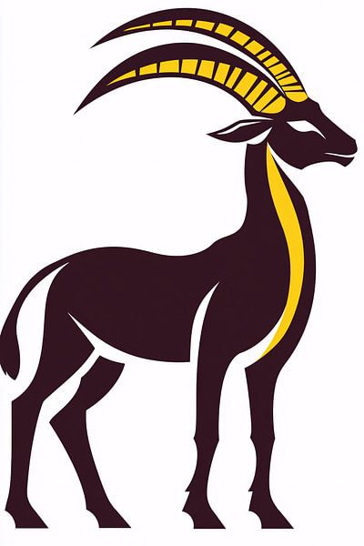 Abstract minimalist goat illustration by Art & Soul Creations