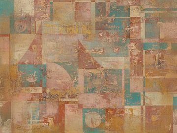 Série Wabi-Sabi : abstraction géométrique dans des tons pastel sourds