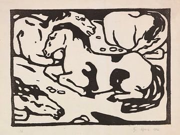Chevaux au repos (1912) de Franz Marc sur Peter Balan