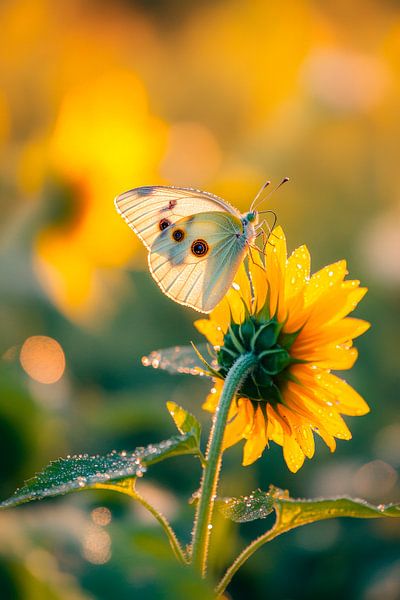 Schmetterling auf Blüte von Poster Art Shop