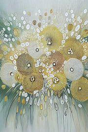 Blumige Abstraktion in Gold von Wall Wonder