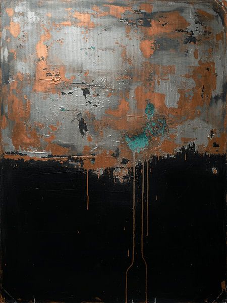 Abstract industrial painting: Mixed media with weathered textures by Studio Pieternel