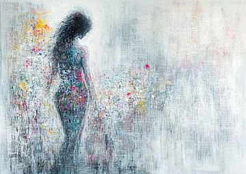 Vrouwensilhouet | Echoes of Colorful Silence van Zen en Meer