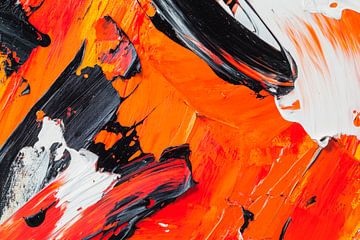 Dynamic colour explosion in red and black by Poster Art Shop