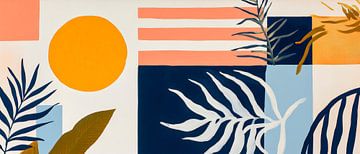 Composition végétale géométrique avec soleil sur Poster Art Shop