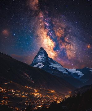 Alpengloren onder de sterren van fernlichtsicht