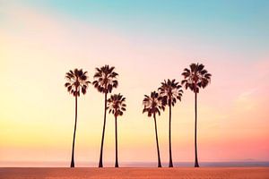 Amerikanischer Strand bei Sonnenuntergang