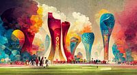 Illustratie van het wereldkampioenschap voetbal in Qatar 2022 02 van Animaflora PicsStock thumbnail