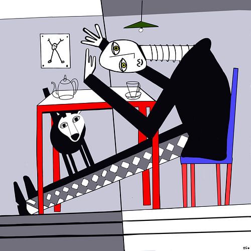 Modern, abstract. Working at home. Home base