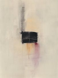 Minimalismus, moderne Abstraktion in Pastellfarben und Schwarz von Japandi Art Studio