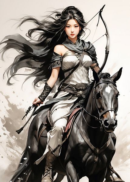 female horse archer by Muhammad Yunus