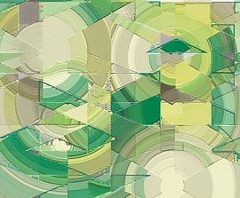Green Orbit Structure Abstract Wall Art