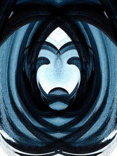 Spirales et silhouettes dans les tons bleus – La géométrie du devenir 01