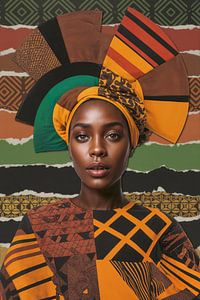 Afrikanische Schönheit in Tangerine Twist Farben