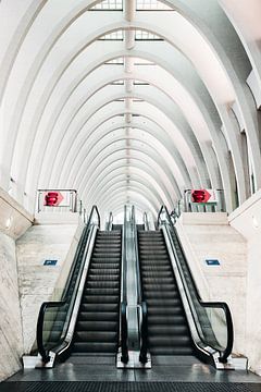 Escaliers vers le train sur Wim van D