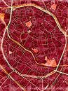 Kaart van Mechelen centrum in de stijl 'Amber Autumn' van Maporia thumbnail