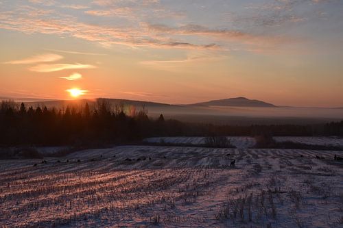 Een zonsopgang op een herfstochtend