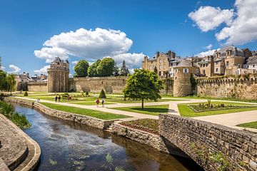 Jardin des Remparts, gardens on the former fortification wall, Vannes, Brittany