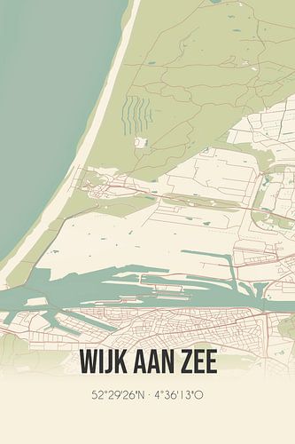 Vieille carte de Wijk aan Zee (Hollande du Nord)