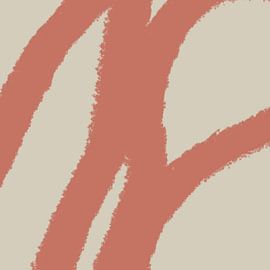 Modern abstract art. Lines in pastel colors. Terra on beige. by Dina Dankers