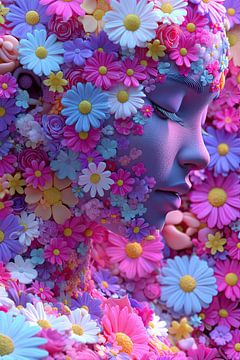 Flowerpower Frau mit Blumen