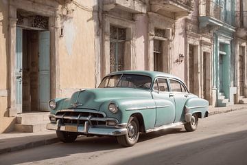 Old American car in Cuba by Jan Bouma