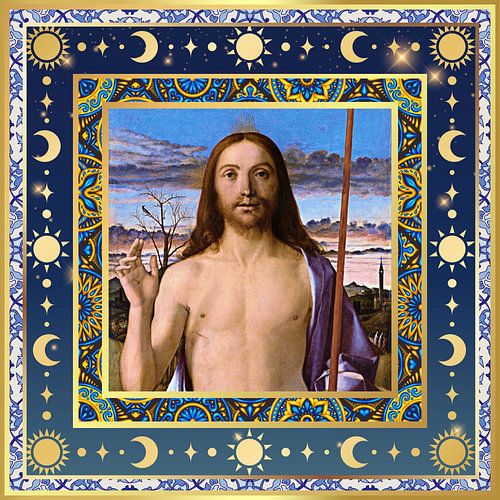 S.F. Remastered Version von Christus Segen von Giovanni Bellini von Silver Fox Art Decor