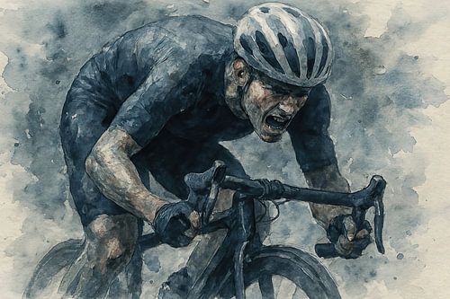 Boundary-pushing (cycling tough powerful intense persevering top sport male cycling)