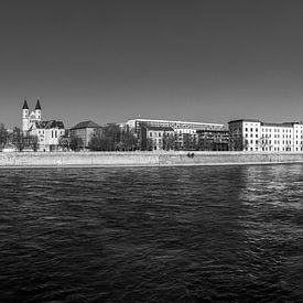 Magdeburg Panorama zwart-wit van Frank Herrmann
