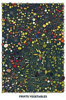 De Taxonomie van Fruit & Groenten Kaart Polyester Stof