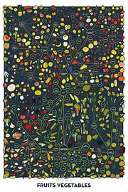 The Taxonomy of Fruits & Vegetables Chart Polyester Fabric by Christopher Deitch