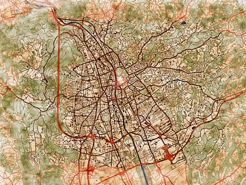 Kaart van Graz in de stijl 'Serene Summer' van Maporia