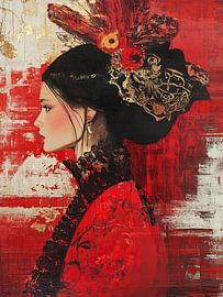 Woman Red by ARTEO Paintings