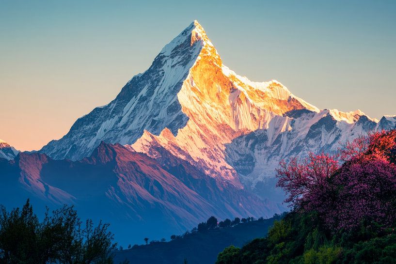 Majestic summit at sunset by Poster Art Shop