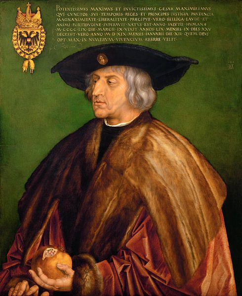 Albrecht Dürer.Portrait of Maximilian I by 1000 Schilderijen