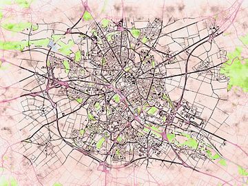 Kaart van Reims in de stijl 'Soothing Spring' van Maporia