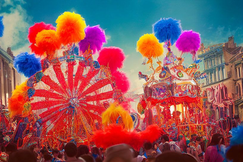 Carnival parade on the street, art painting illustration by Animaflora PicsStock