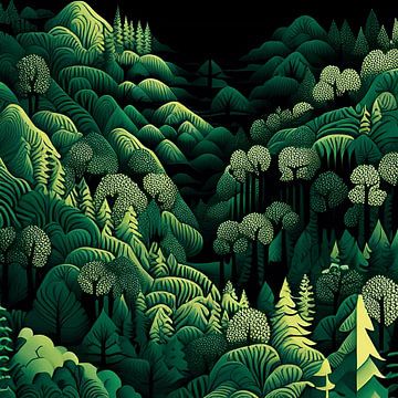 Groene toppen van Vythryd Arts