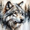 Aquarell Wolf #1 von Chromatic Fusion Studio