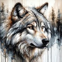 Watercolor Wolf #1