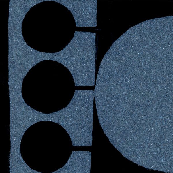 Moderne abstracte industriële geometrie in zwart en blauw van Dina Dankers